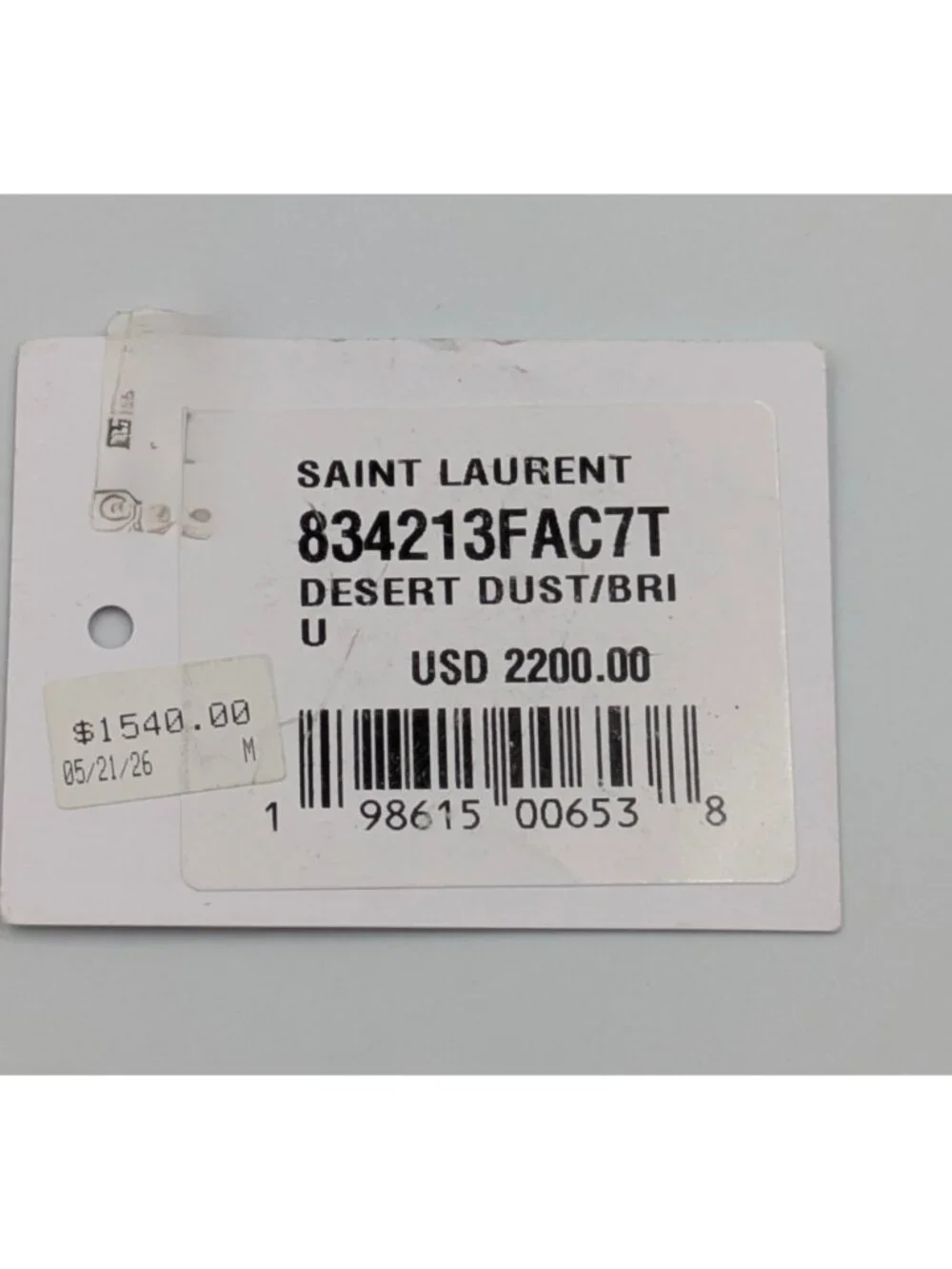 Saint Laurent Canvas Calfskin Mini Gaby Vanity Case Desert Dust Brick 834213
